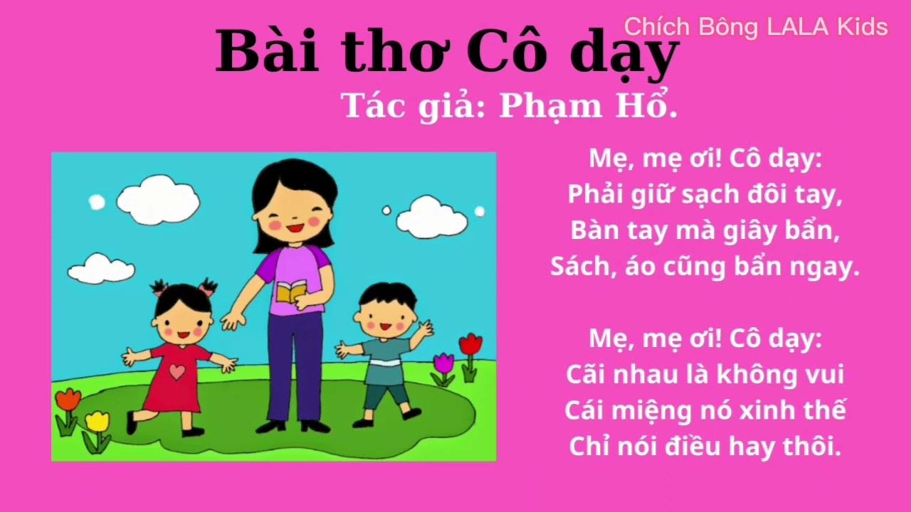 Bài thơ Cô dạy bé