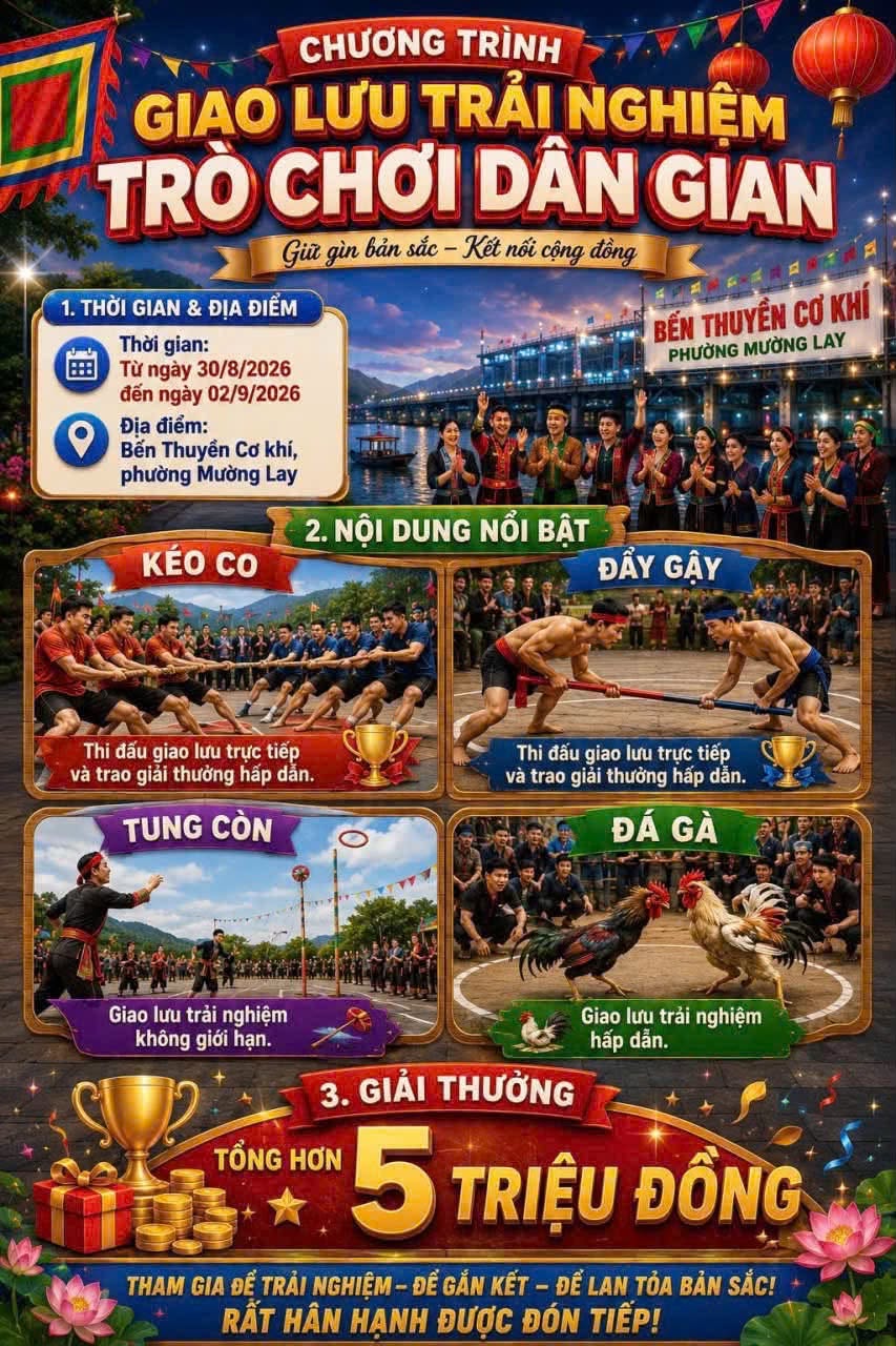 Các hoạt động chào mừng tại Bến Thuyền Cơ Khí phường Mường Lay