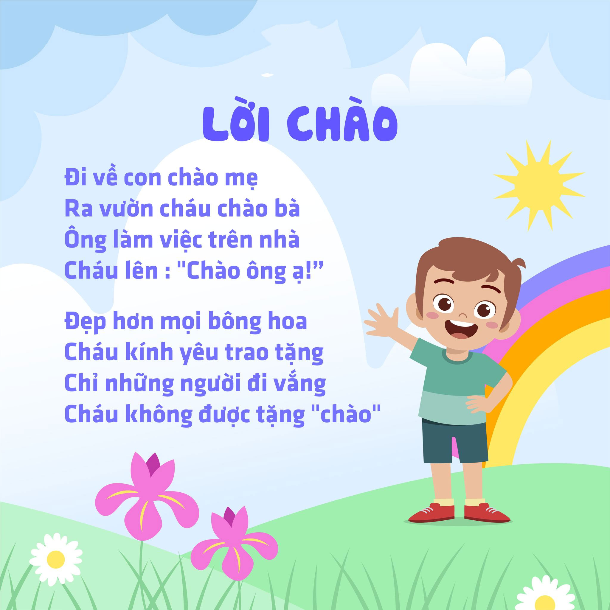 Bài thơ Lời chào của bé