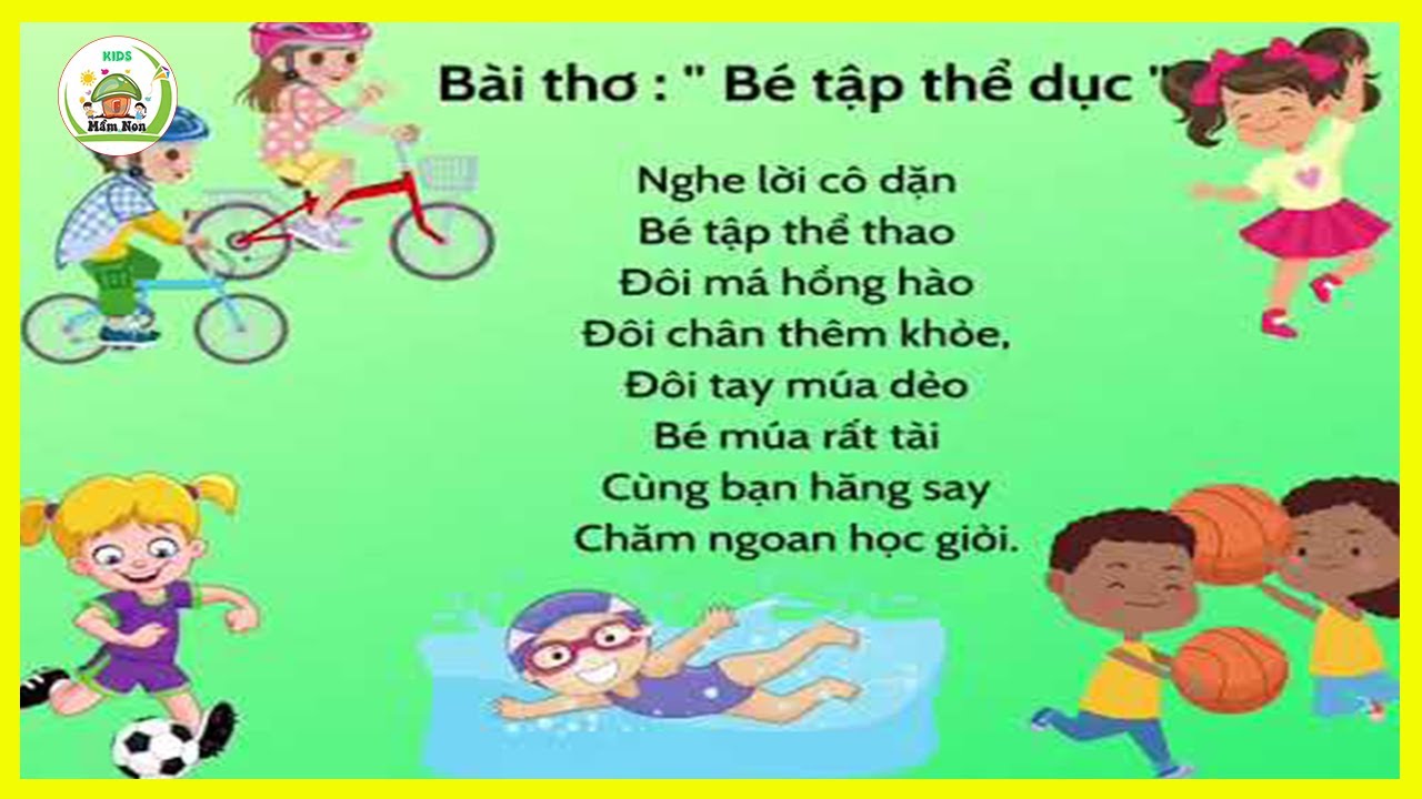 Bài thơ Bé tập thể dục